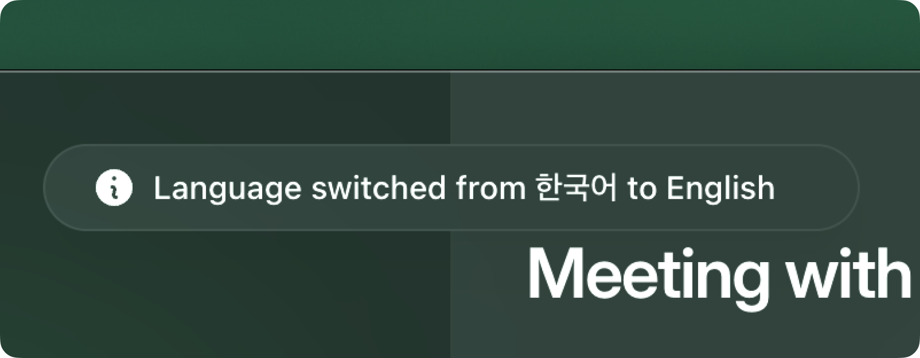 Automatic language detection at meeting start