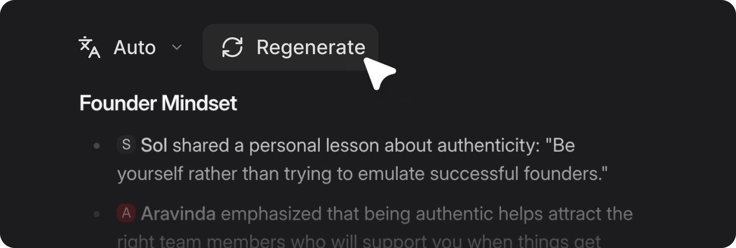 Language Setting & Regeneration for Summaries and Timelines